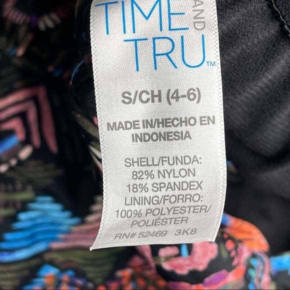 NEW Time and Tru Ethnic Wave One Piece Swimsuit Racerback S - Picture 9 of 15